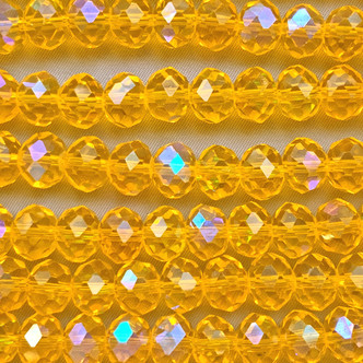 Mango Aurora 10x8mm Faceted Rondelle Chinese Crystal Glass Beads Per Strand