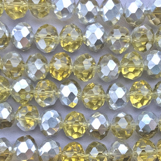 Lemon Grass CAL 10x8mm Faceted Rondelle Chinese Crystal Glass Beads Per Strand
