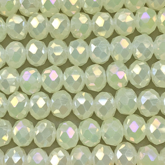 Buttercream AB 10x8mm Faceted Rondelle Chinese Crystal Glass Beads Per Strand