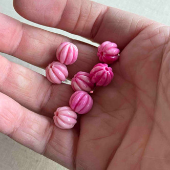 10mm Rose Pink Coral Melon Beads Resin Synthetic Faux Q10 Per Pkg