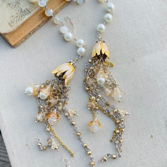 Artisan Bellflower Necklace DIY Jewelry Kit Flower Waterfall Chain Per Kit