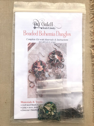 Beaded Bohemia Dangles Earrings DIY Jewelry Making Fabric Mixed Media Kit