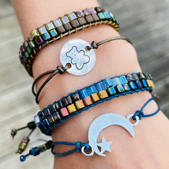 Toho Stacker Bracelet DIY Jewelry Kit Cube Leather Per Kit