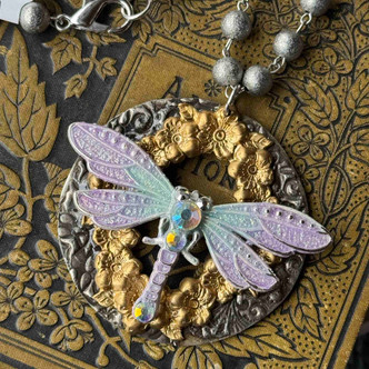 Dragonfly Soul Soldered Necklace Metal Chain Artisan Made Per Pc