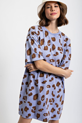 Leopard Wildprint Tunic Tshirt Dress Cowprint Top