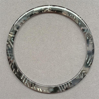 Zebra Gray Acrylic 53mm Circle Washer Pendant Links Q1 per Pkg