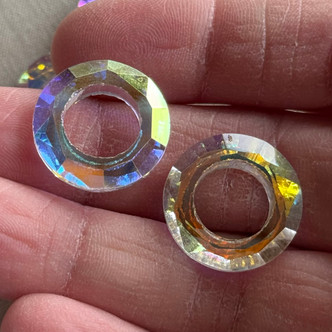 20mm Clear AB Prism Rings Crystal Glass Q4 Per Pkg