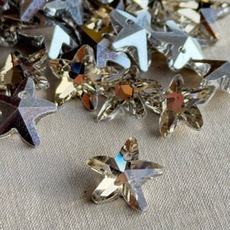 14x6mm Starfish Crystal Glass Prism Charms Jonquil Satin Q20 Per Pkg