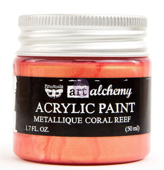 Prima Acrylic Paint Finnabair Art Alchemy Metallique Coral Reef Per 1.7oz Jar