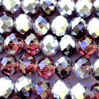Burgundy CAL 10x8mm Faceted Rondelle Chinese Crystal Glass Beads Per Strand
