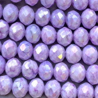 Lavender Patina Luster 10x8mm Faceted Rondelle Chinese Crystal Glass Beads Per Strand
