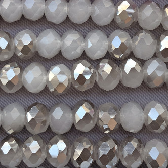 Opal Earl Gray Charcoal 10x8mm Faceted Rondelle Chinese Crystal Glass Beads Per Strand