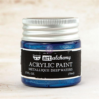 Prima Acrylic Paint Finnabair Art Alchemy Metallique Deep Waters Per 1.7oz Jar