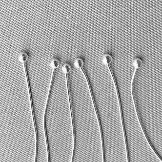 Ball Headpins 1.5 Inch 24 Gauge 2mm Ball Shiny Silver Plated Alloy Q100 Per Pkg