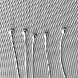 Ball Headpins 2 Inch 24 Gauge 2mm Ball Shiny Silver Plated Alloy Q100 Per Pkg