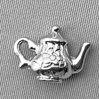 Tea Time Flower Tea Pot Charms 12x16mm Antique Silver Plated Alloy Q6 Per Pkg