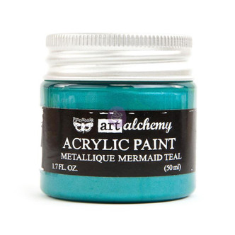 Prima Acrylic Paint Finnabair Art Alchemy Metallique Mermaid Teal Per 1.7oz Jar