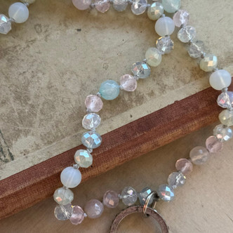 Every Winter Has Its Spring Blue Lace Agate Soldered Necklace Knotted Artisan Made Per Pc