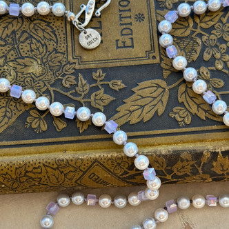 Lavender Pearl Drop Necklace Hand Knotted Artisan Made Per Pc