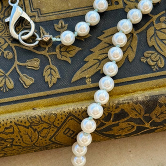 Mint Pearl Drop Necklace Hand Knotted Artisan Made Per Pc