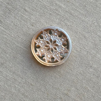 18mm Snowflake Cabochon German Glass Golden Shadow Per Pc