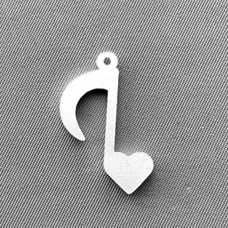 Heart Quaver Note Music Note Musical Charms 25x15mm Antique Silver Plated Alloy Q6 Per Pkg