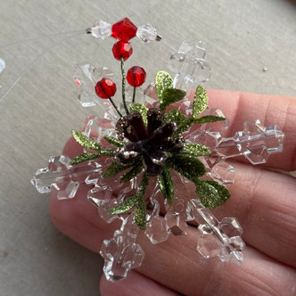 Club Pinecone Mistletoe Snowflake Ornament Glitter Acrylic 2.5 Inch Per Pc