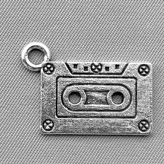 Cassette Tape Music Charms 26x13mm Antique Silver Plated Alloy Q6 Per Pkg