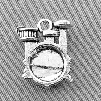 Drums Music Instrument Charms 17x14mm Antique Silver Plated Alloy Q6 Per Pkg