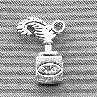 Inkwell with Quill Pen Charms 20x15mm Antique Silver Plated Alloy Q6 Per Pkg
