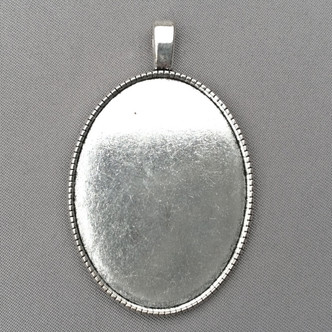 Cameo Lady Oval Cabochon Setting Pendants 51x32mm Antique Silver Plated Alloy Q5 Per Pkg