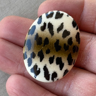 40x30mm Cheetah Leopard Print Limoge Cabochon Resin Per Pc