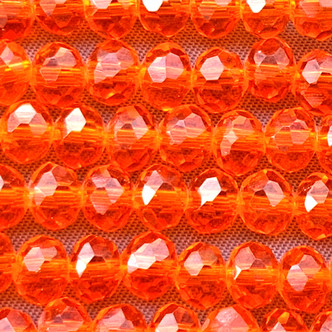 Electric Orange 6x4mm Rondelle Chinese Crystal Glass Beads Per Strand