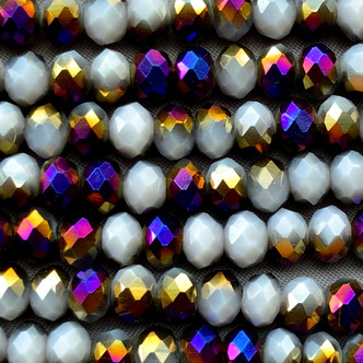 Fossil Gray Byzantium 6x4mm Rondelle Chinese Crystal Glass Beads Per Strand