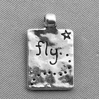 Dragonfly Fly Rectangle Message Charms 20x12mm Antique Silver Plated Alloy Q6 Per Pkg