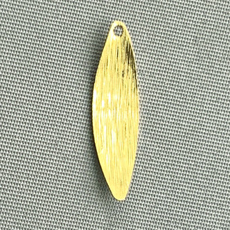 Brushed Leaf Flower Petal Charms 20x5mm Solid Brass Q20 Per Pkg