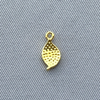 Green Enamel Leaf Charms 10x5mm 18kt Gold Plated Brass Q4 Per Pkg