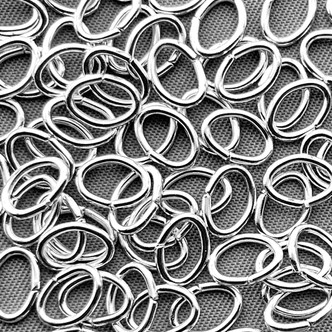 Oval Open 7x5mm Jump Rings 20 Gauge Shiny Silver Plated Alloy Q100 Per Pkg