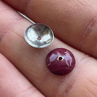 8mm Tin Beadcaps Domed Red Vintage Repurposed Artisan Made in the USA Q6 Per Pkg
