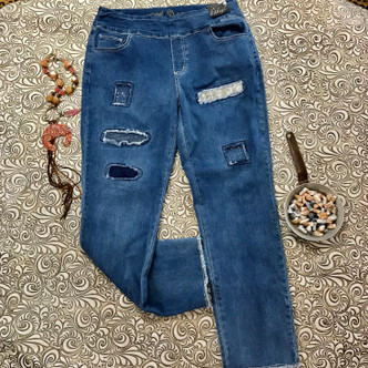 Bling Lace Denim Jeans Stretchy Rhinestone Patches The Catherine Ethyl Clothing Plus Size