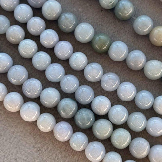 10mm Burmese Jade Smooth Round Semi Precious Stone Beads Per Strand