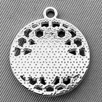 Honeycomb Honeybee Charms 20x18mm Antique Silver Plated Alloy Q4 Per Pkg