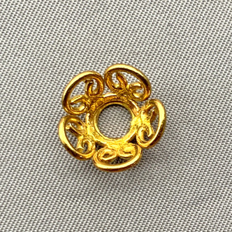 Pretzel Design Bead Caps 12mm Solid Brass Q16 Per Pkg