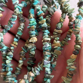 10-5mm Turquoise Chip Beads Green Blue Semi Precious Stones Per Strand