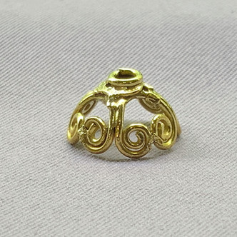 Pretzel Bead Caps 11mm Solid Brass Q20 Per Pkg