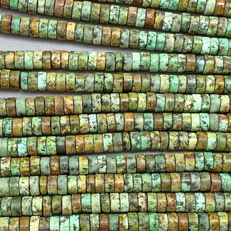 4x2mm African Turquoise Heishi Beads Semi Precious Stones Per Strand