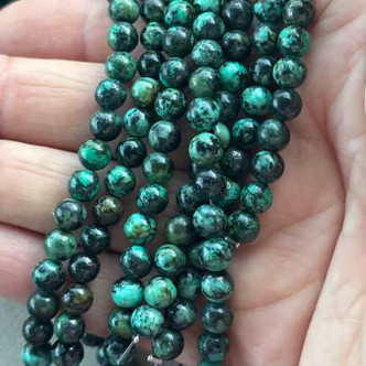 6mm African Turquoise Round Beads Dyed Semi Precious Stones Per Strand