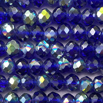 Royal Blue Peacock 6x4mm Rondelle Chinese Crystal Glass Beads Per Strand