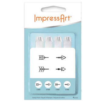 6mm Arrow Set Design Metal Stamp ImpressArt Letter Punch Per Pkg