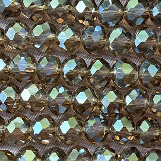 Greige Satin 6x4mm Rondelle Chinese Crystal Glass Beads Per Strand